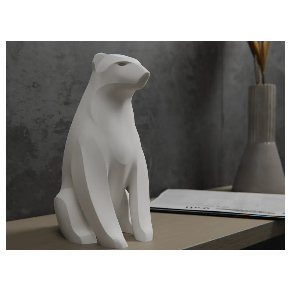 Polar Bear Toy Realistic Animal Plushie Cute Kids Gift Pet Accessories Polar Bear Figure