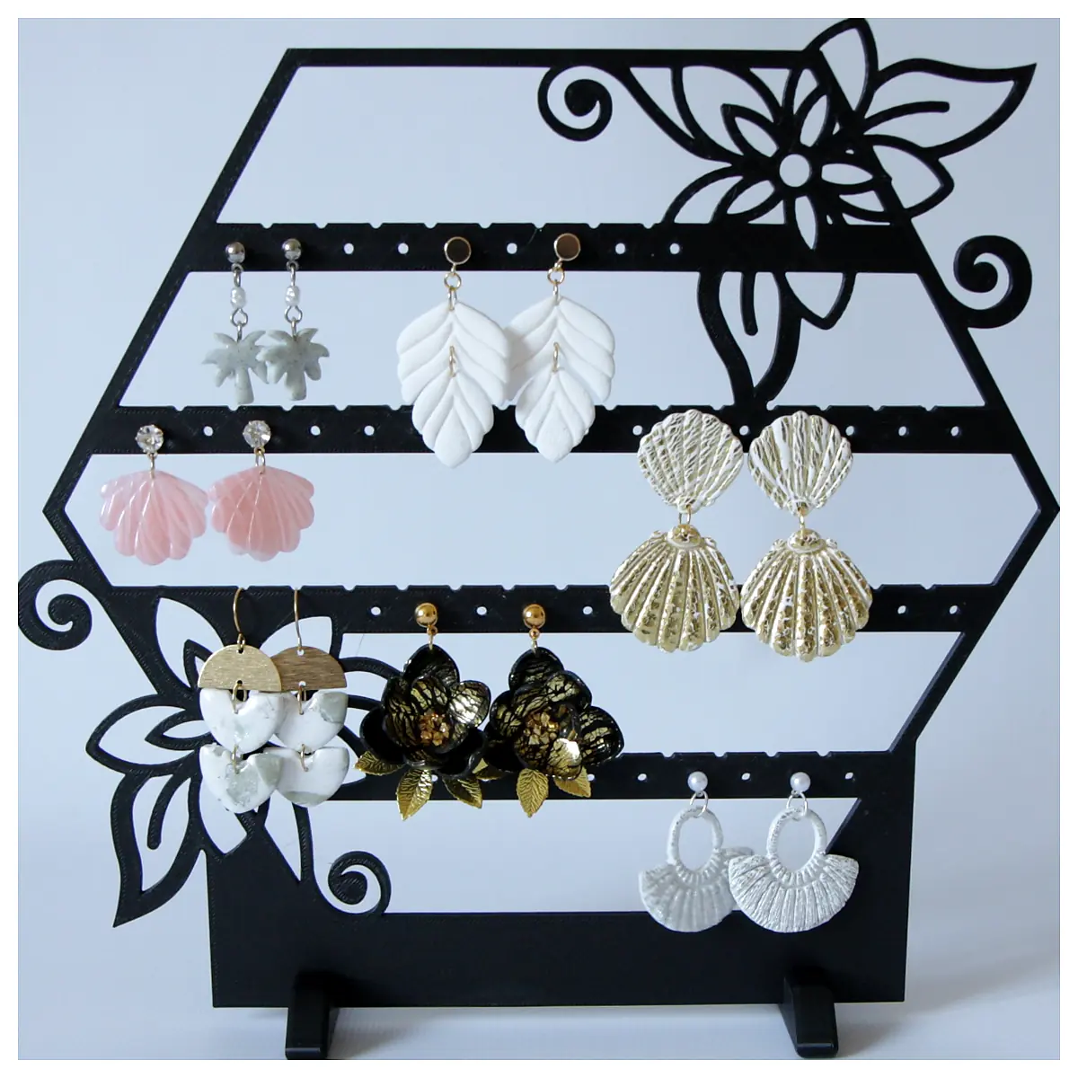 Floral Earring Display Stand Universal Holder Jewelry Organizer Flower Stand Decoration Accessories