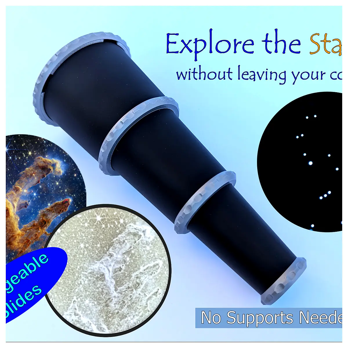 Night Viewing Star Telescope Lithophane Toy Telescope Optical Model Star Gazing Decoration