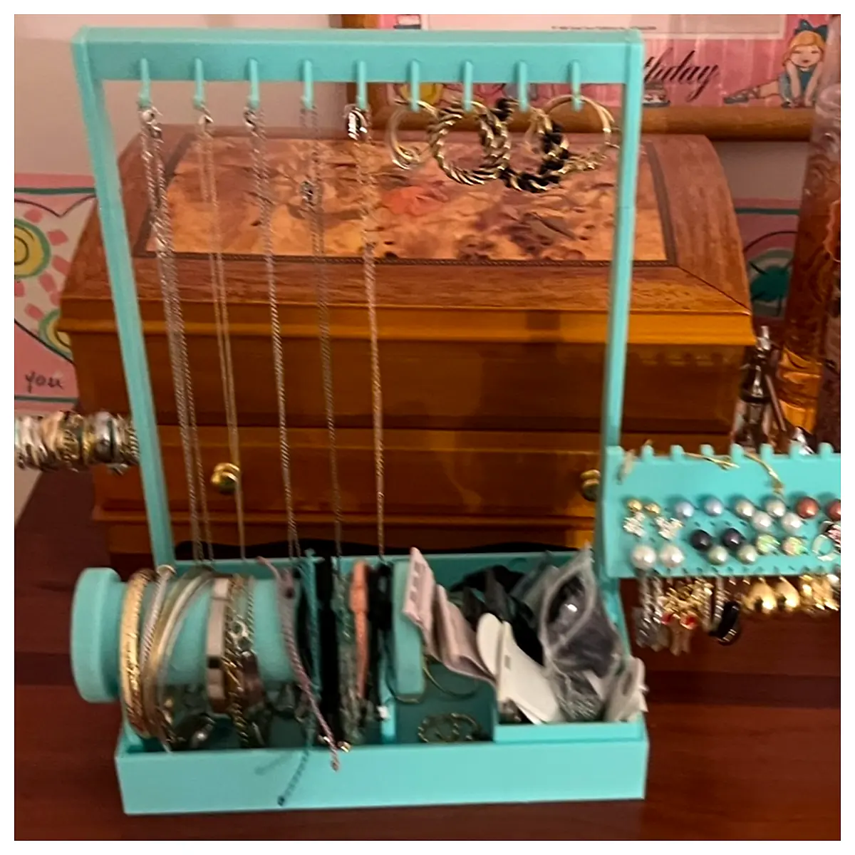 Jewelry Organizer Box Multi Functional Storage Display Case Jewelry Parts Accessories Repair