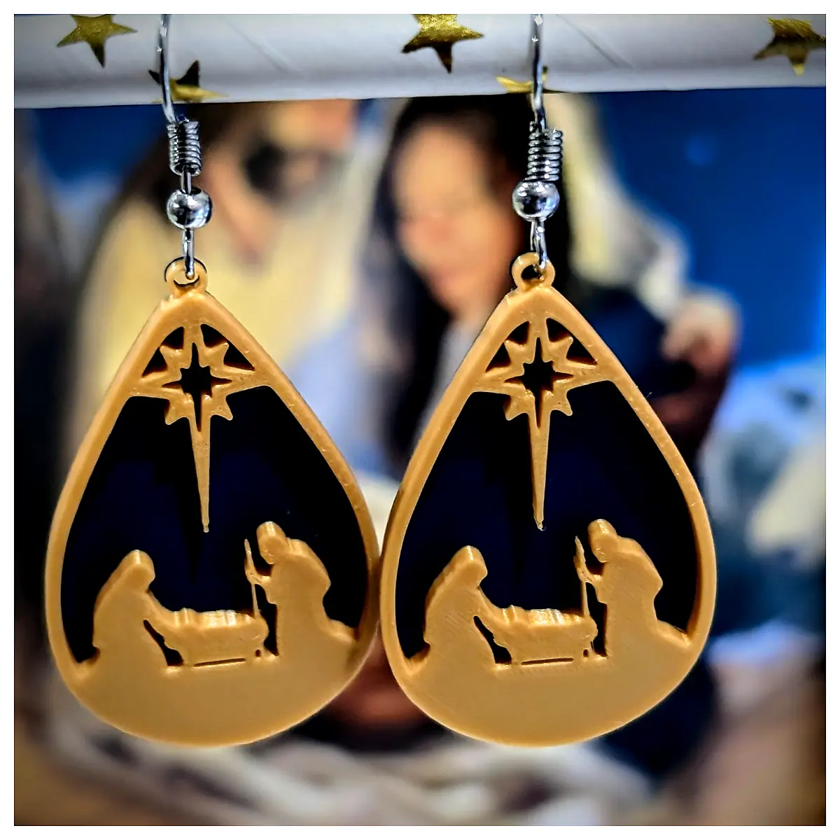 Nativity Earrings Christmas Jewelry Religious Gifts Ornament Decor