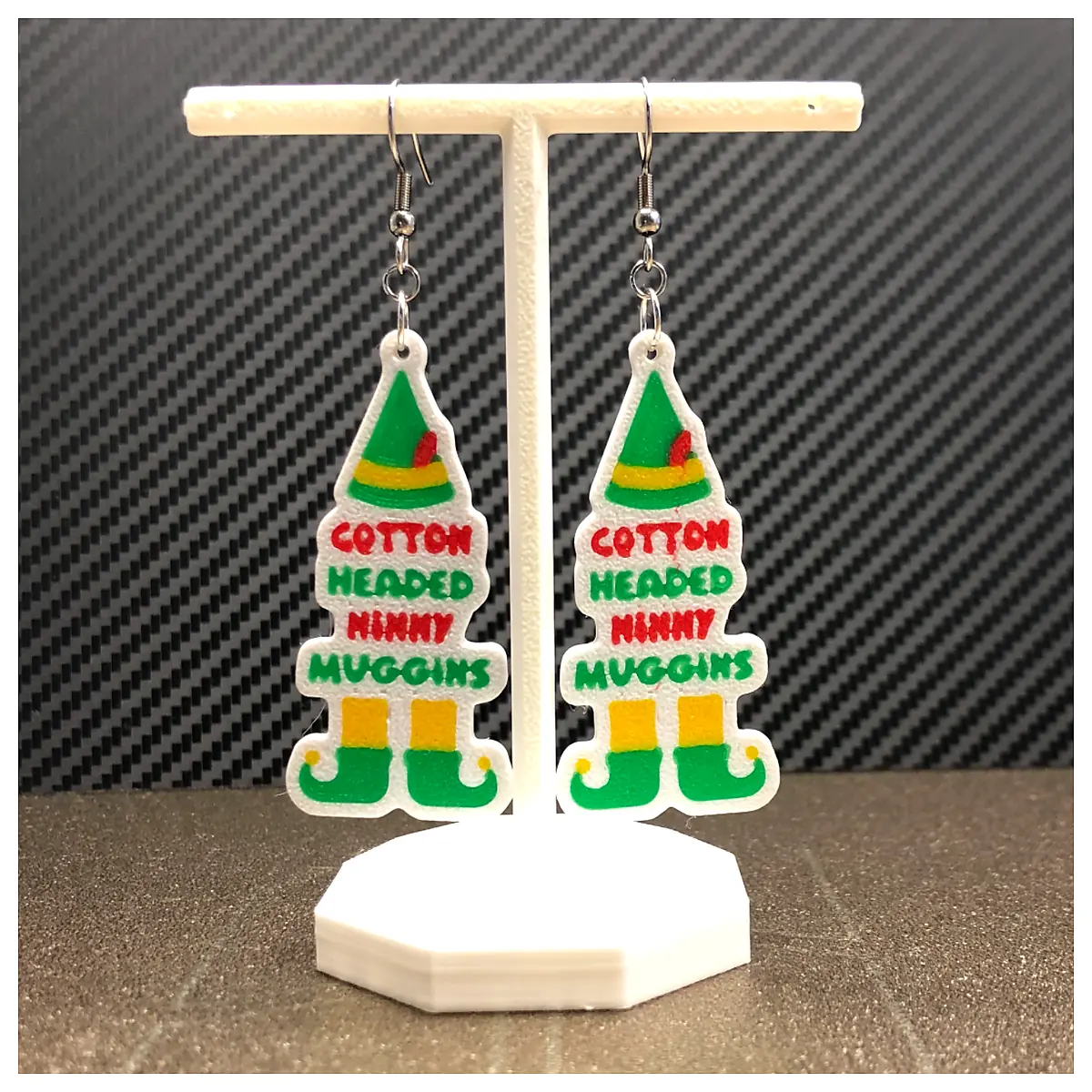 Elf Buddy Earrings Christmas Movie Jewelry Festive Accessories Holiday Gift Patch Decoration