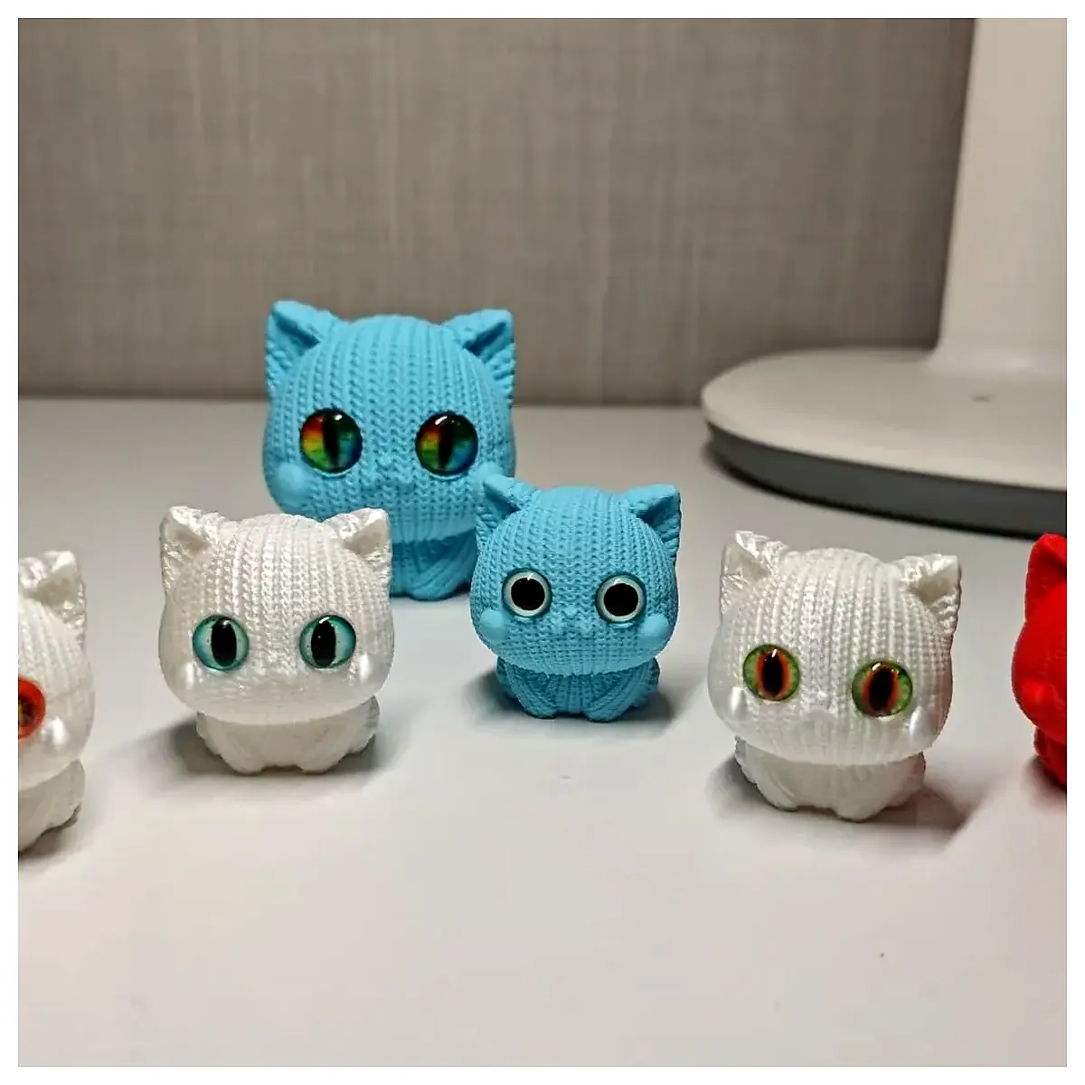 Knitted Cat Toy Bio Eyes Realistic Plush Pet Accessory Parts Repair Replacement Gifts