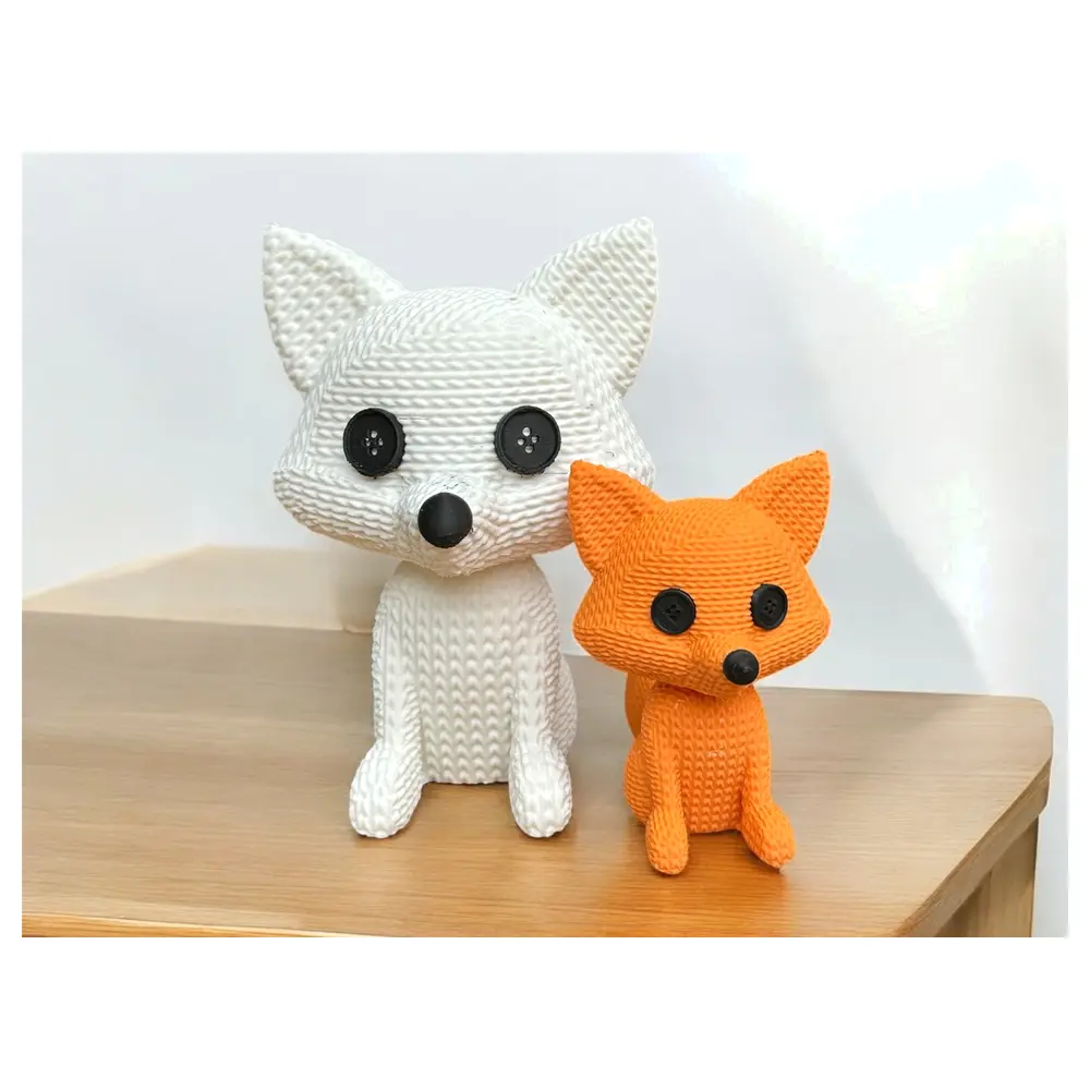 Knitted Fox Plush Toy Cute Animal Soft Plushie Gift Comfort Kids Fox Handmade Cozy