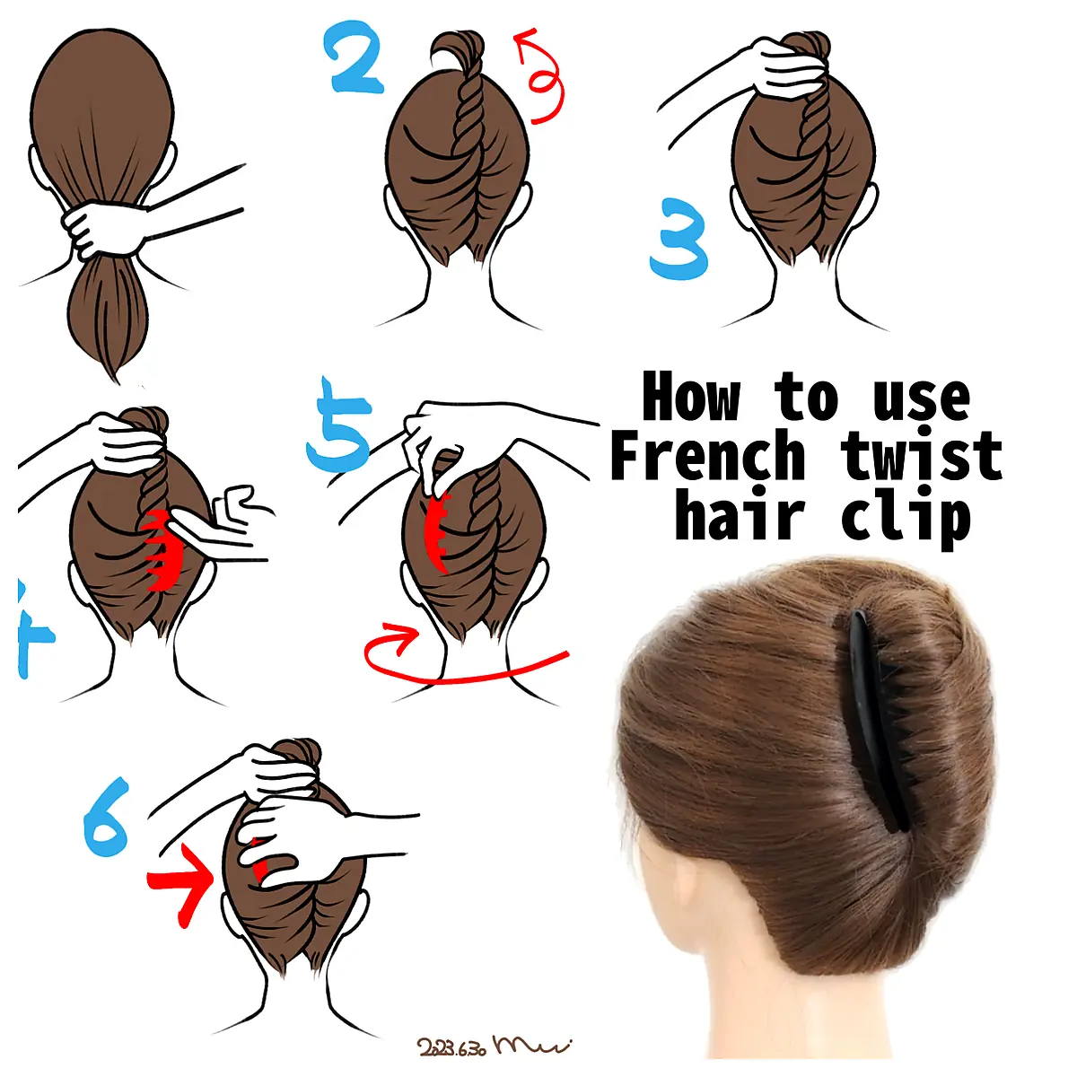 French Twist Hair Clip Elegant Hair Accessory Silk Ribbon Styling Clips Hair Decoration Smooth Hair