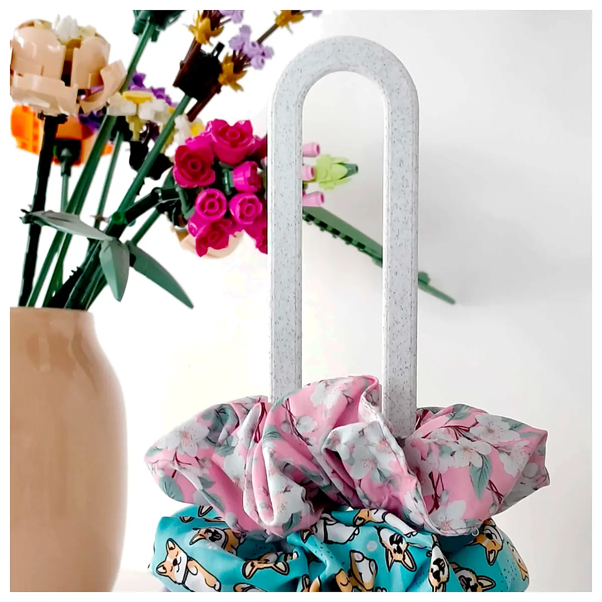 Scrunchie Holder Stand Elastic Hair Tie Organizer Spring Clip Storage Solution Practical Decorative Stand
