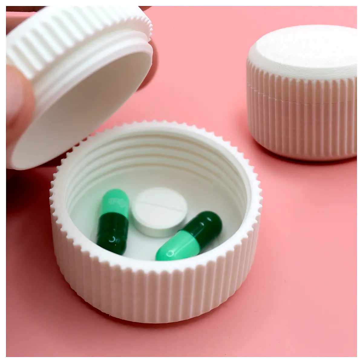 Small Modern Pill Canister Airtight Container Universal Pill Box Storage Medication Easy Open Pill Case