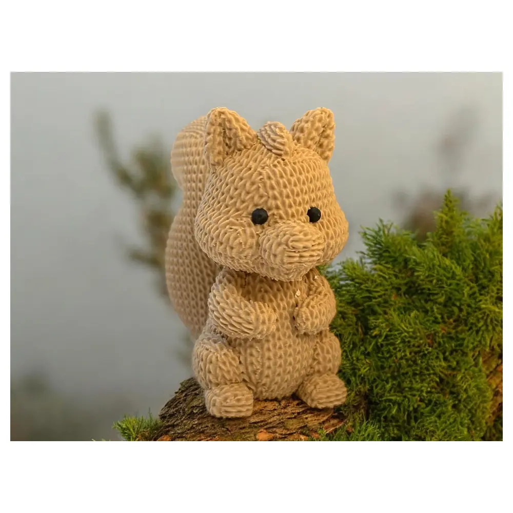 Knitted Squirrel Plush Toy Cute Animal Handcrafted Gift Christmas Decoration Knitting Accessories Squirrel Plush