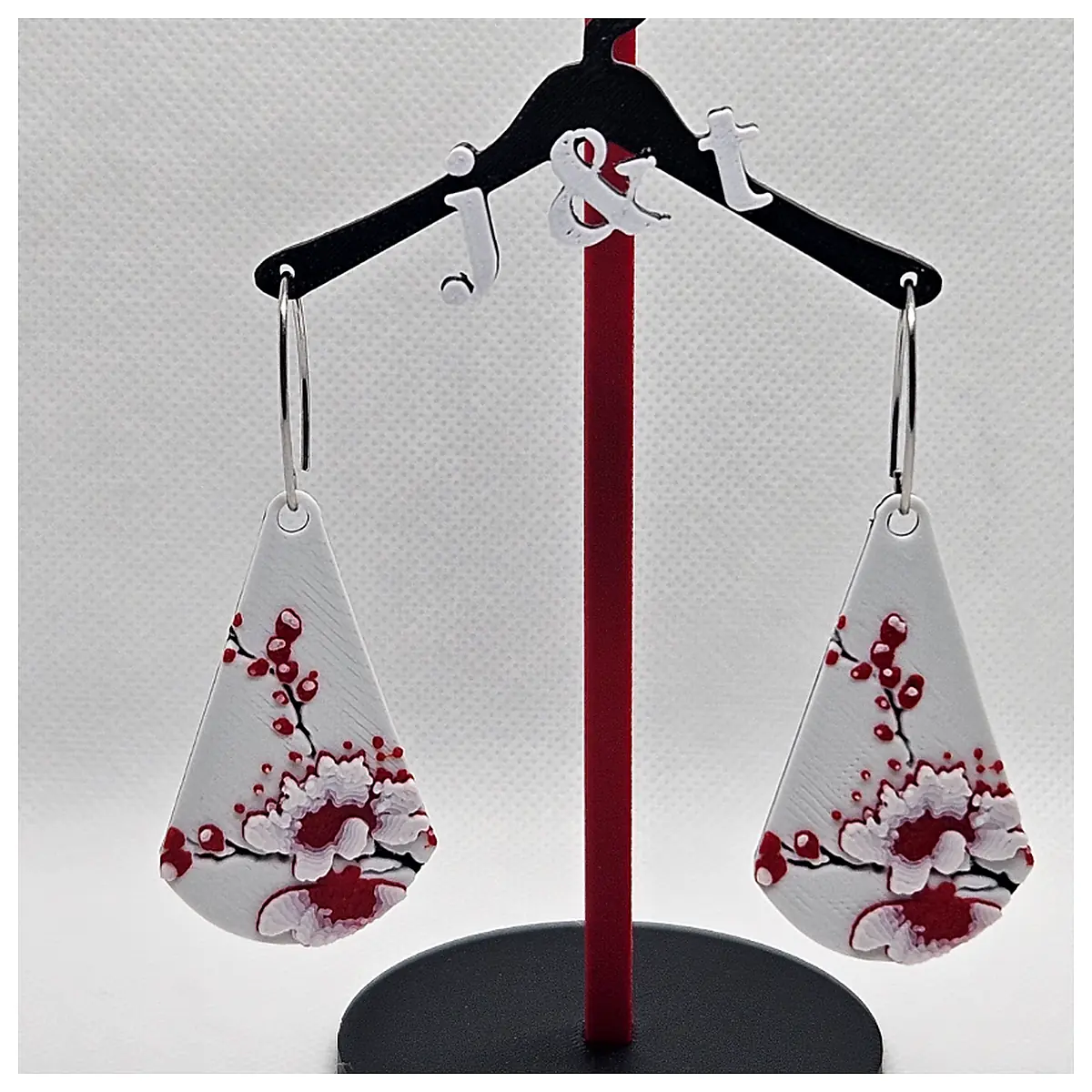 Cherry Blossom Teardrop Earrings Elegant Romantic Jewelry Parts Repair Wholesale