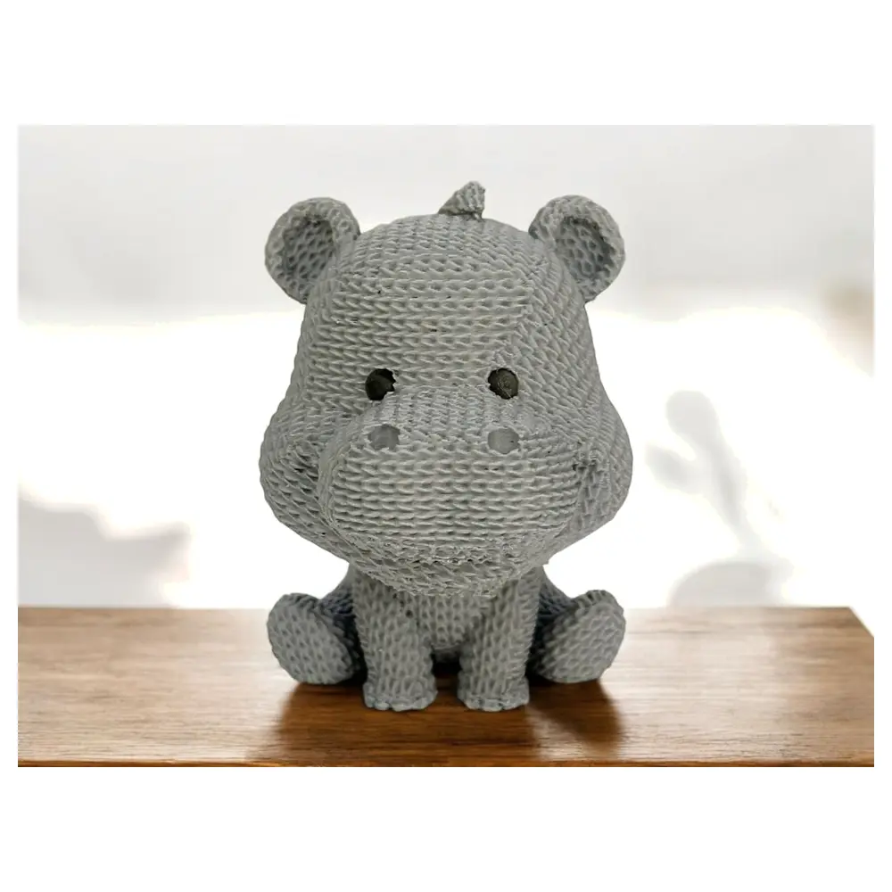 Soft Knitted Hippo Plush Toy Cute Hippo Plush Animal Replacement Parts Repair