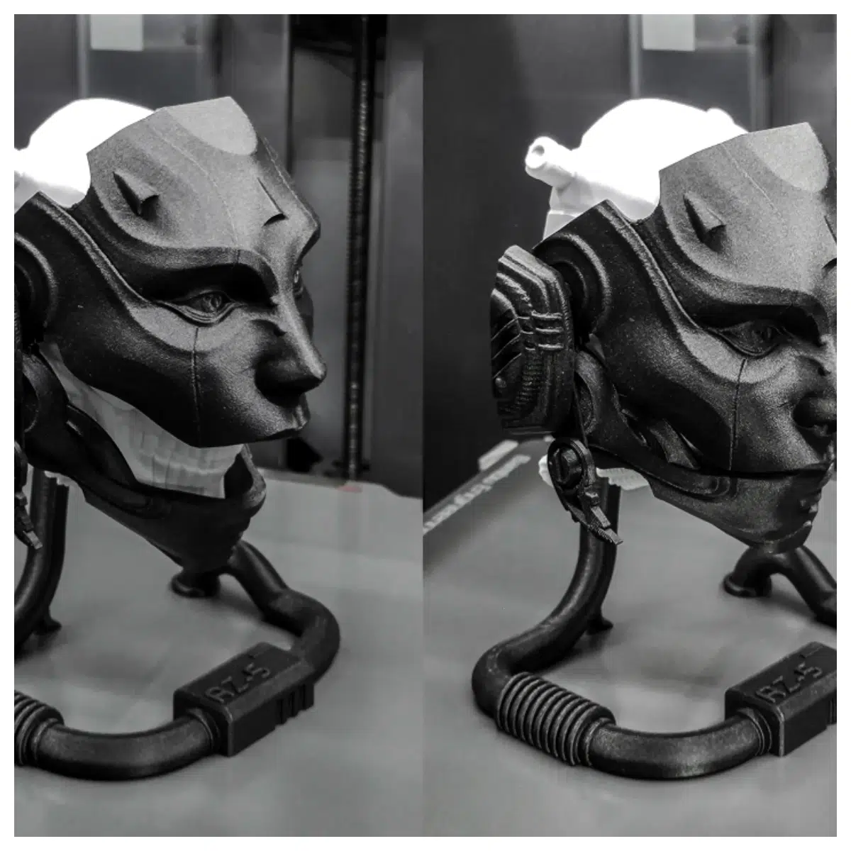 Cyberpunk Skull Desktop Stand Robot Figurine Computer Stand Parts Repair Accessories Decoration