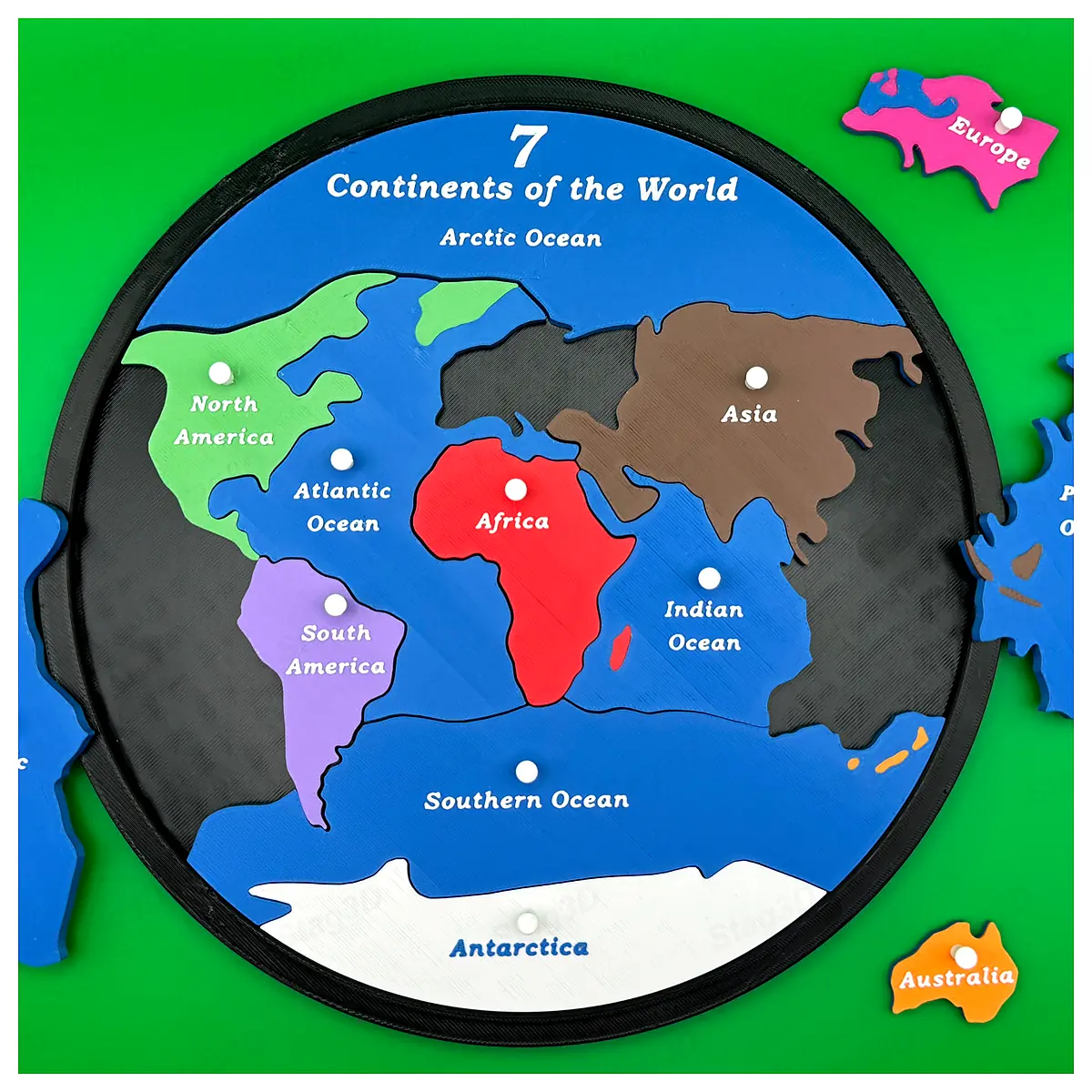 7 Continents Puzzle World Map Puzzle Educational Toys Kids Learning Globe Puzzle Game Challenge