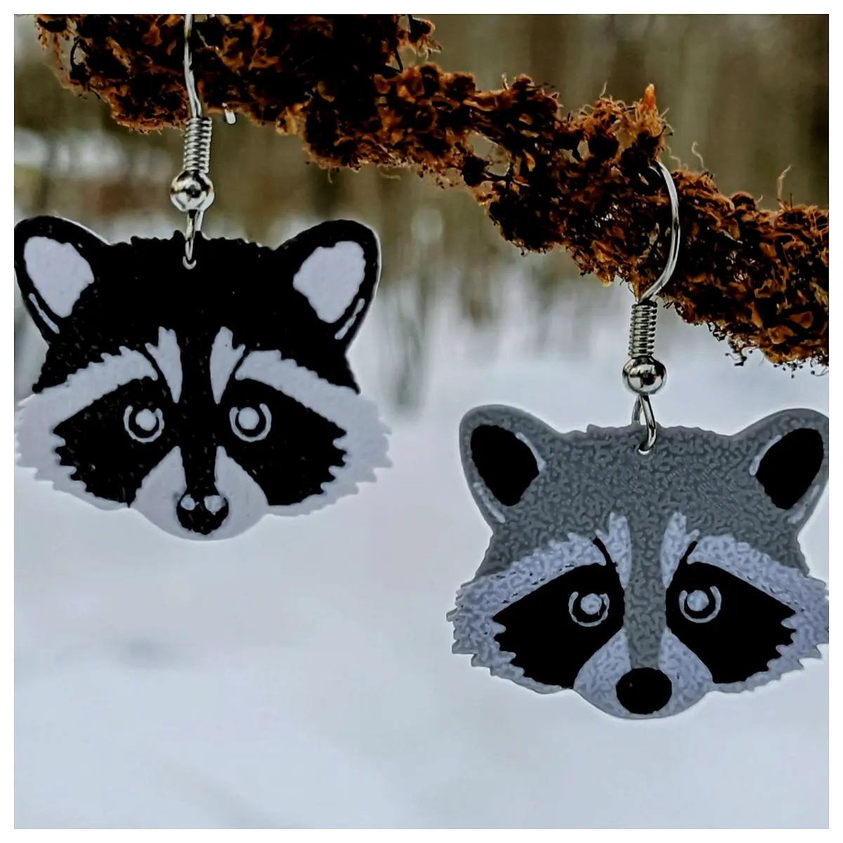 Raccoon Earrings Small Animal Earrings Cute Animal Earrings Gift Jewelry Accessories Decoration Wholesale Retail