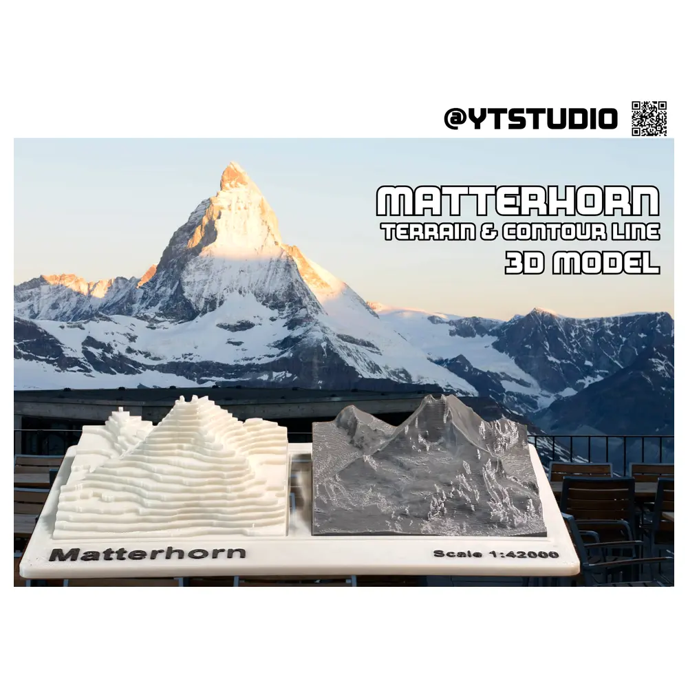 3D Terrain Model Contour Lines Mountain Model Landform Map 3D Landscape Architectural Model