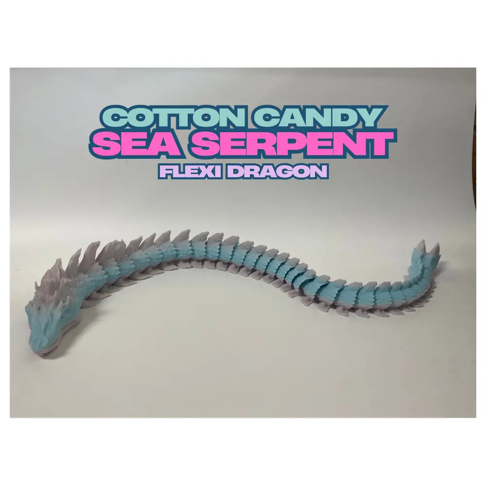 Cotton Candy Sea Serpent Flexi Dragon Flexible Toy Pet Toy Treat Toy Puzzle Toy
