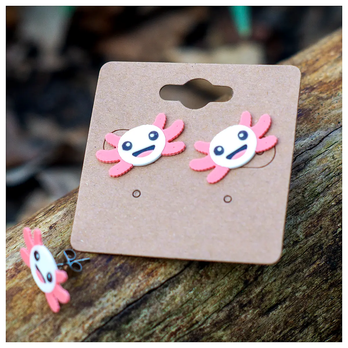 Axolotl Stud Earrings Fish Shaped Studs Pet Jewelry Accessories Axolotl Jewelry Replacement Earrings Pet Studs