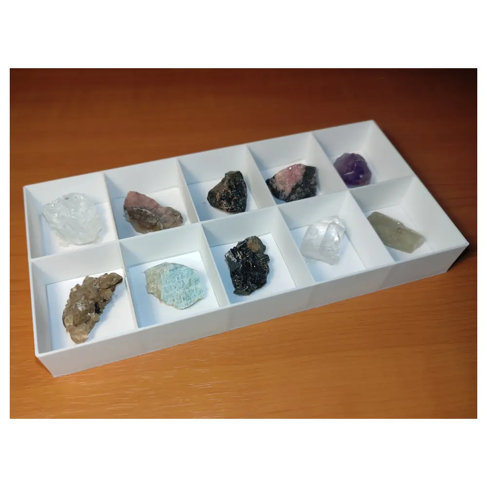 Mineral Display Case Collection Cabinet Gemstone Showcase Rock Display Storage Unit