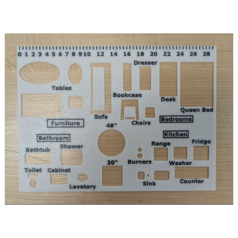 Floor Plan Stencil 14 Design Template Drafting Pattern Measurement Paper Wall Decor Wall Wallpaper Wall Painting