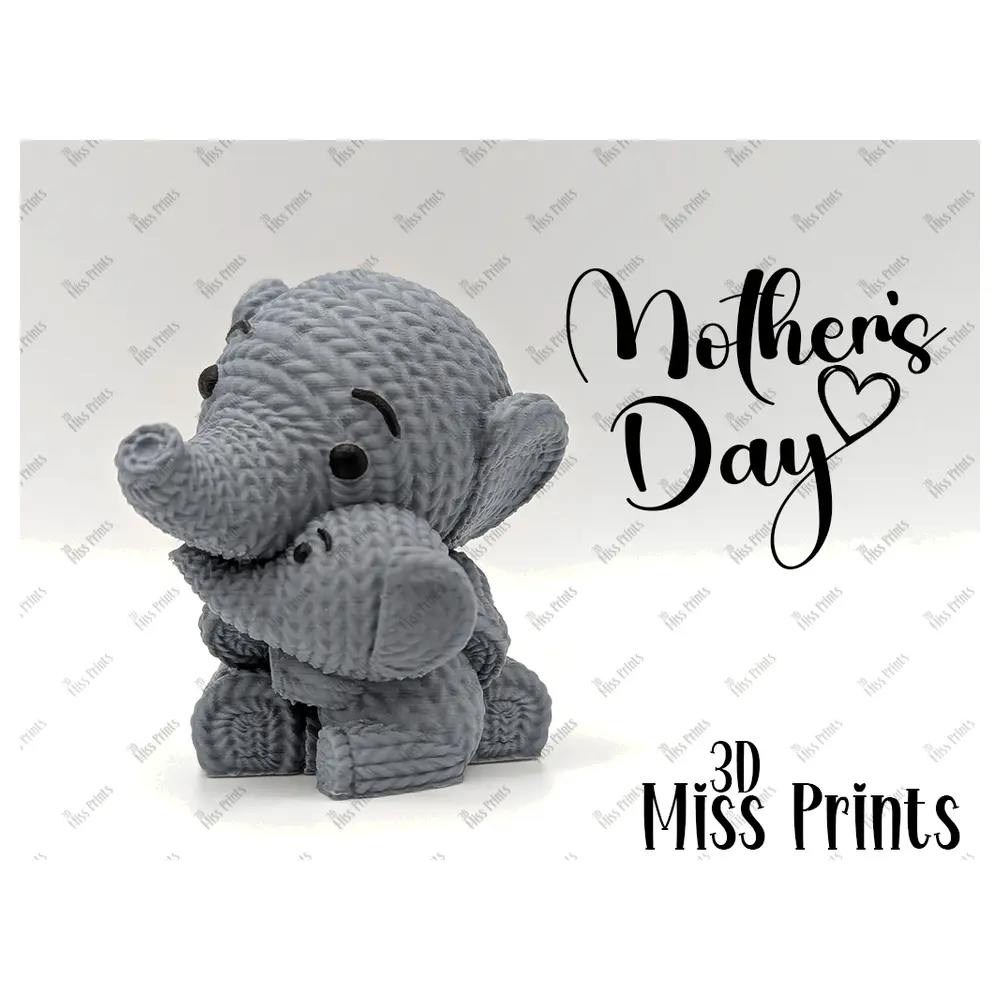 Knitted Elephant Mom Baby Toy Plush Animal Soft Gift Newborn Kids Toy Accessories Parts