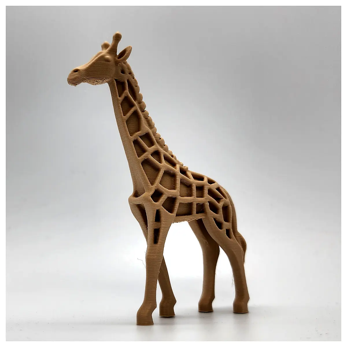 Wood Carved Giraffe Sculpture Animal Figurine Art Home Decor Gift Statue Ornament