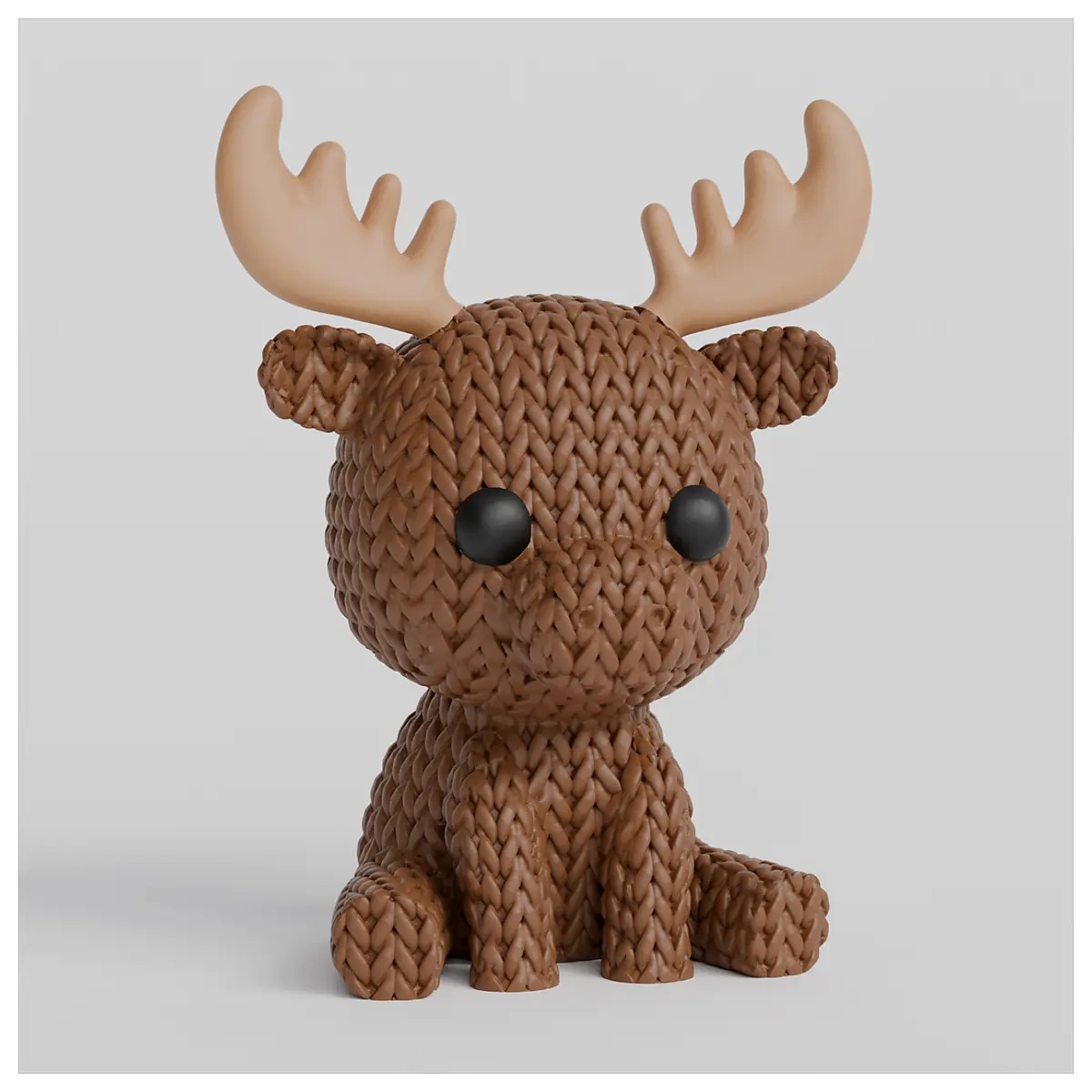Knitted Moose Toy Plush Animal Gift Kids Christmas Decoration Soft Cute Animal Figure