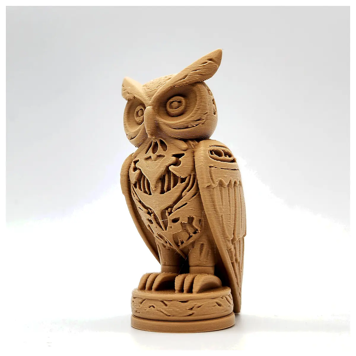 Wood Carved Owl Totem Sculpture Decorative Art Bird Figurine Home Decor Native American Art Owl Ornament