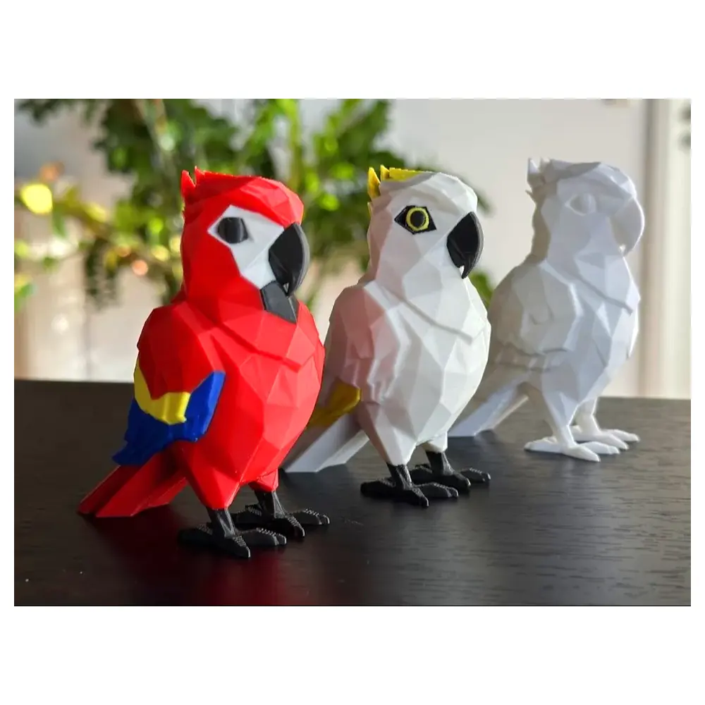Low Poly Parrot 3D Model Cute Bird Universal Animation Rendering Repair Parts