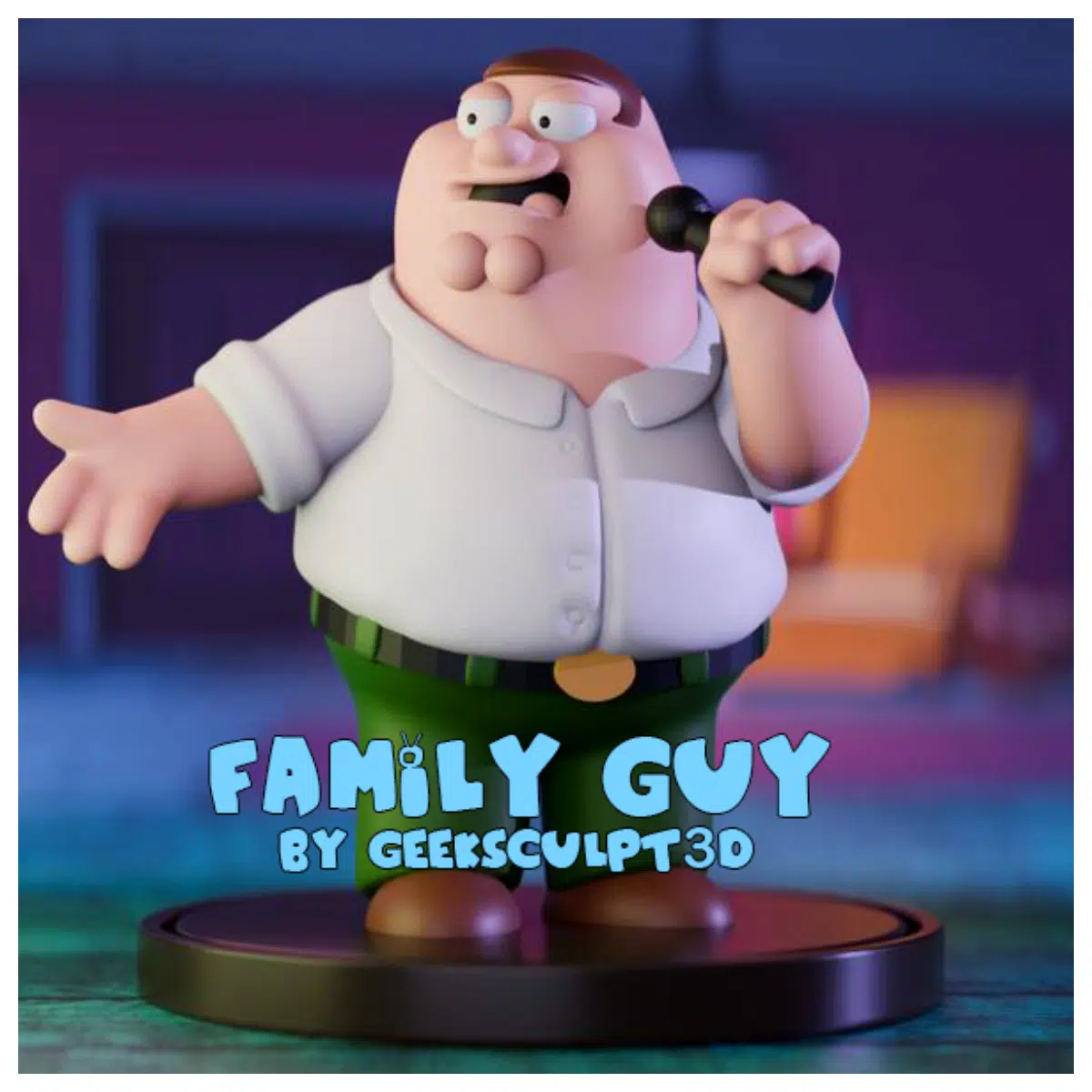 Family Guy Peter Griffin Fan Art Figurine Collectible Model Anime Statue Gift for Fans Cartoon Character Peter Griffin Figure Collectible Statue Fan G