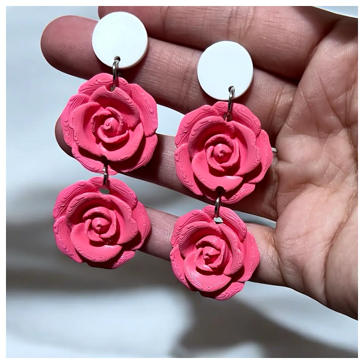 Long Earrings Roses Romance Elegant Jewelry Women Gift Rose Flower Earrings Rose Gift