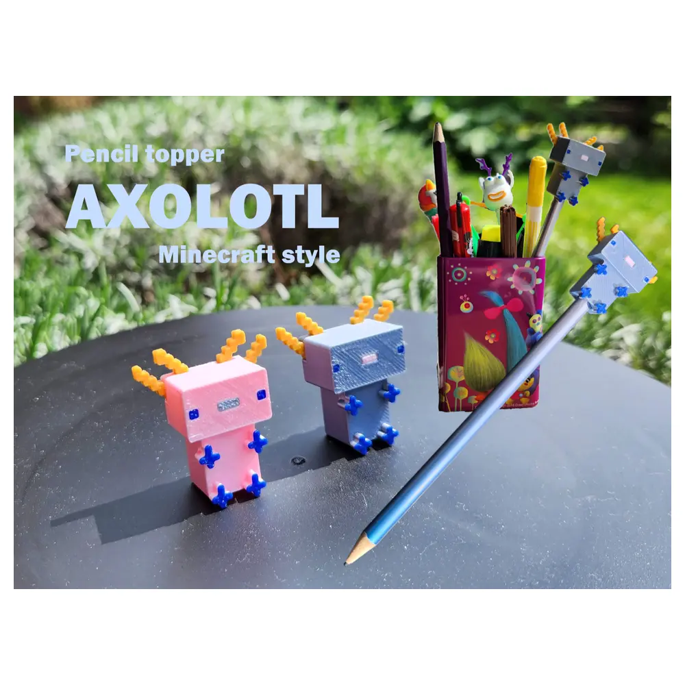 Axolotl Pencil Topper Cute Amphibian Decor Changeable Topper Office School Supplies