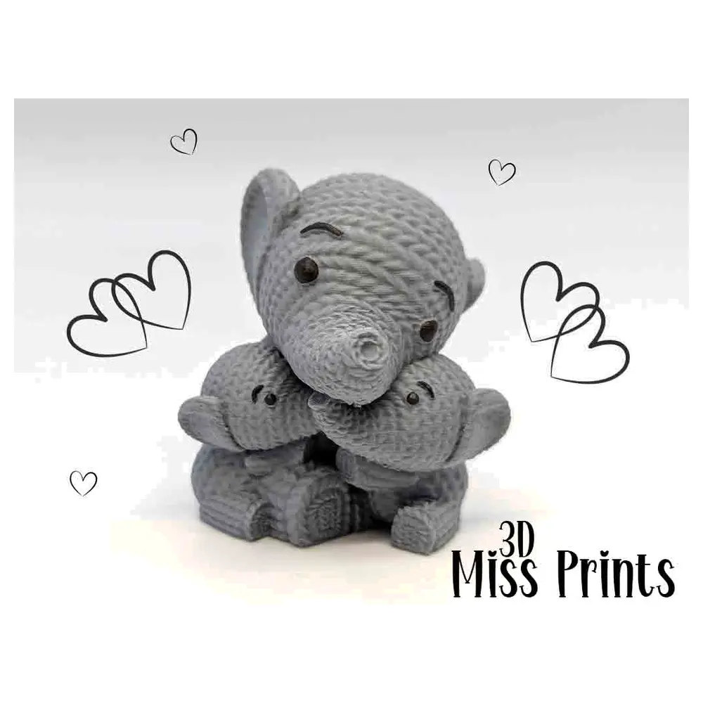Knitted Elephant Baby Toy Soft Plush Animal Gift Handmade Kids Decor