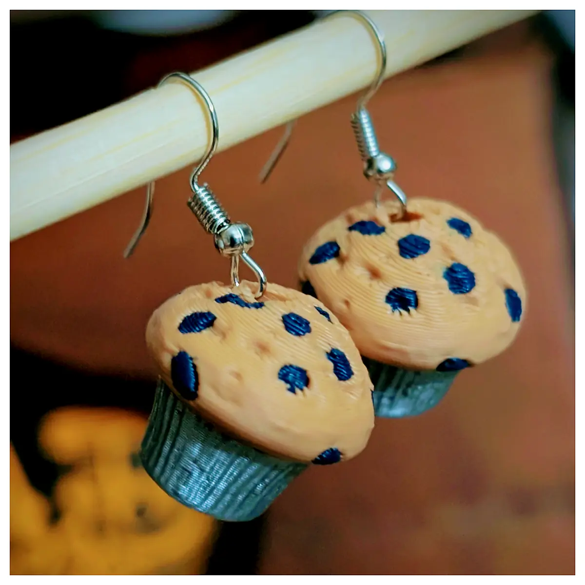 Blueberry Muffin Earrings Blueberry Jewelry Women s Studs Cake Decor Gift Sweet Treat Blueberry Gems