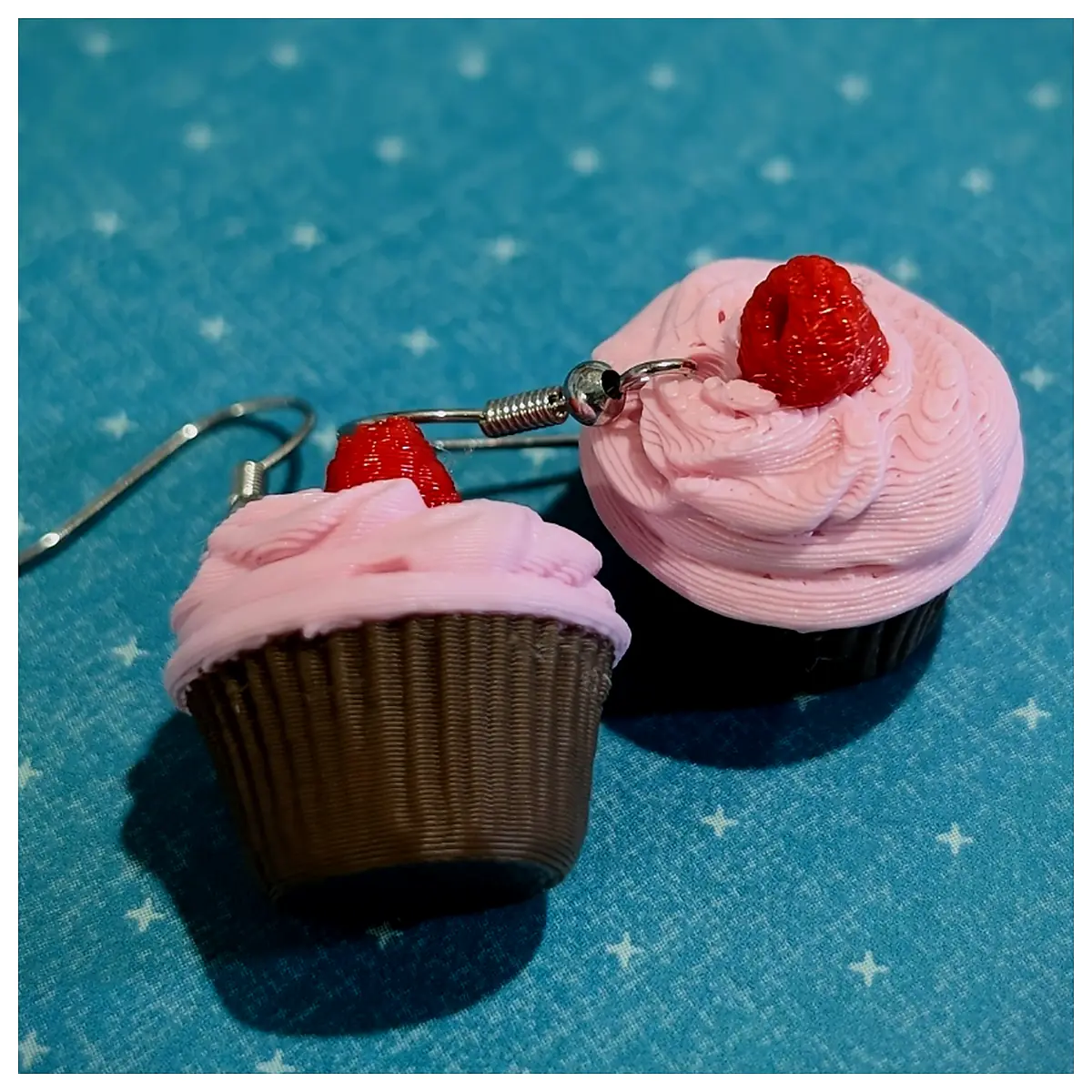 Raspberry Cupcake Earrings Cute Sweet Cake Stud Earrings Dessert Jewelry Fashion Accessories