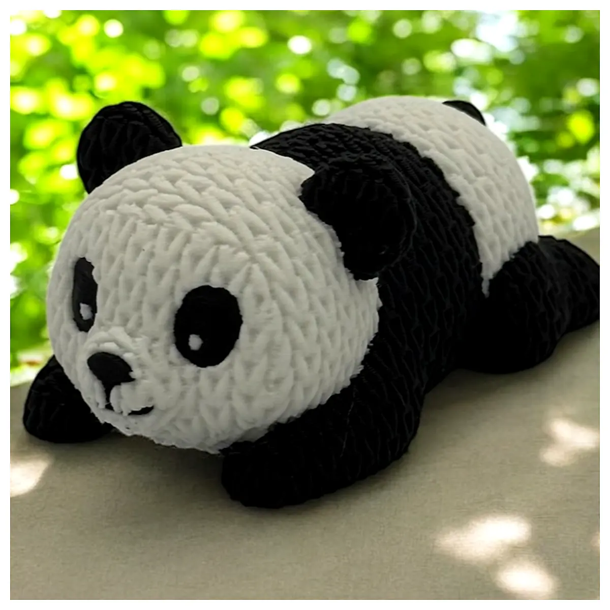 Cute Knitted Panda Bear Plush Toy Soft Stuffed Animal Panda Gift Idea Cozy Companion