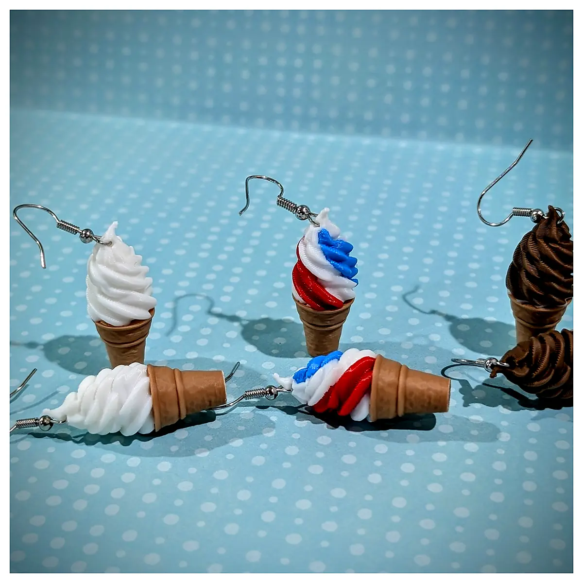 Soft Serve Ice Cream Cone Earrings Cute Ice Cream Cone Studs Pastel Dessert Jewelry Novelty Earrings