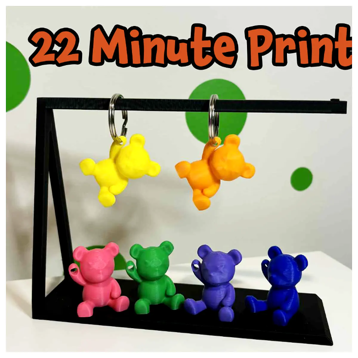 Tiny Bear Keychain 22 Minute Print Cute Souvenir Toy Parts Universal Accessory