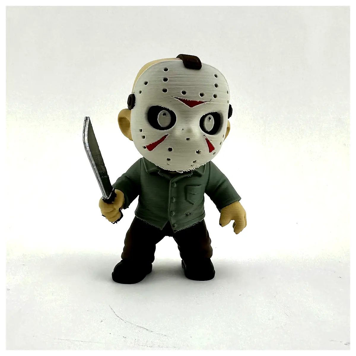 Chibi Jason Voorhees Figure Horror Villain Collectible Statue Toy Halloween Gift Spooky Fun
