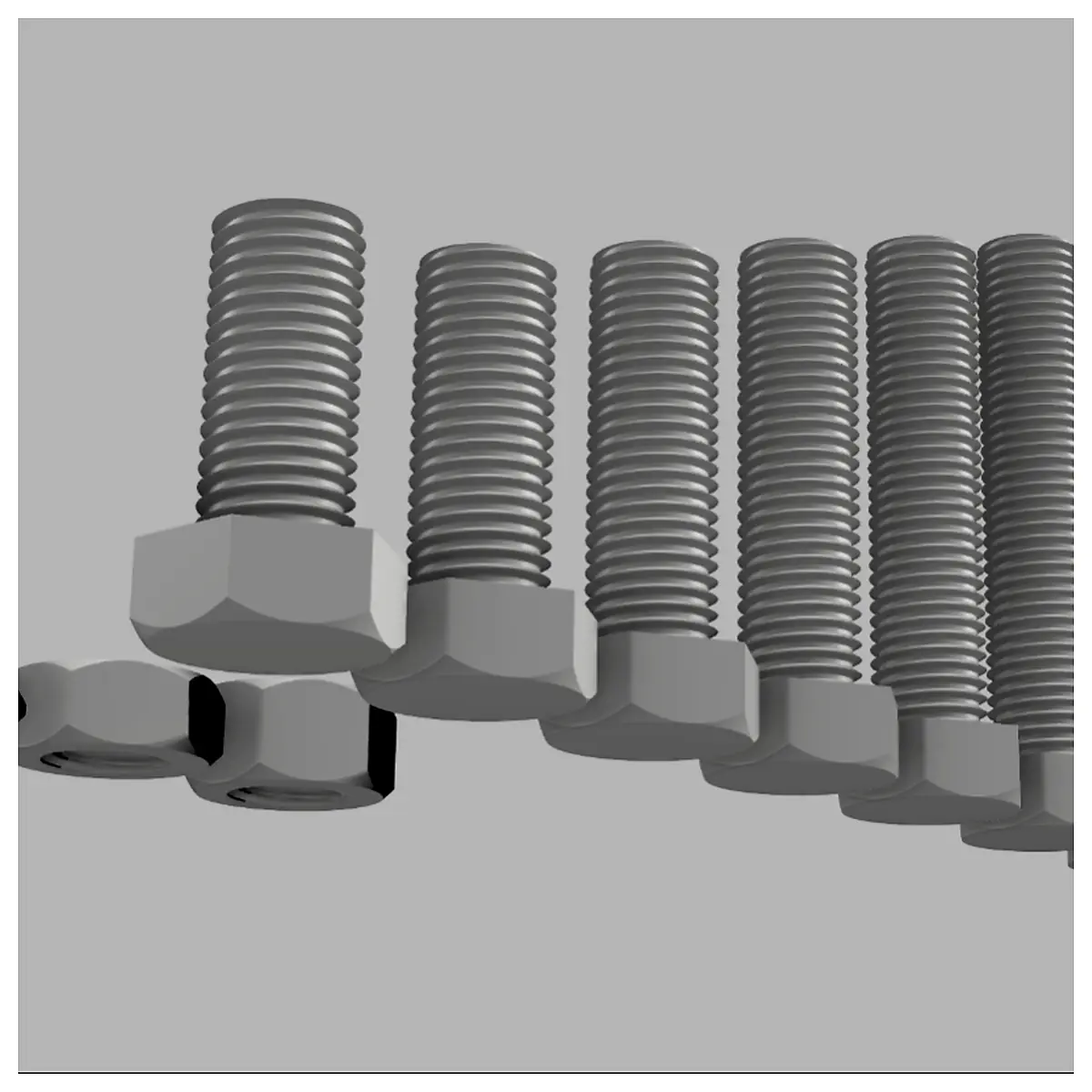 3D Printed Nuts Bolts Set M3 M16 Universal Hardware Repair Parts Assembly