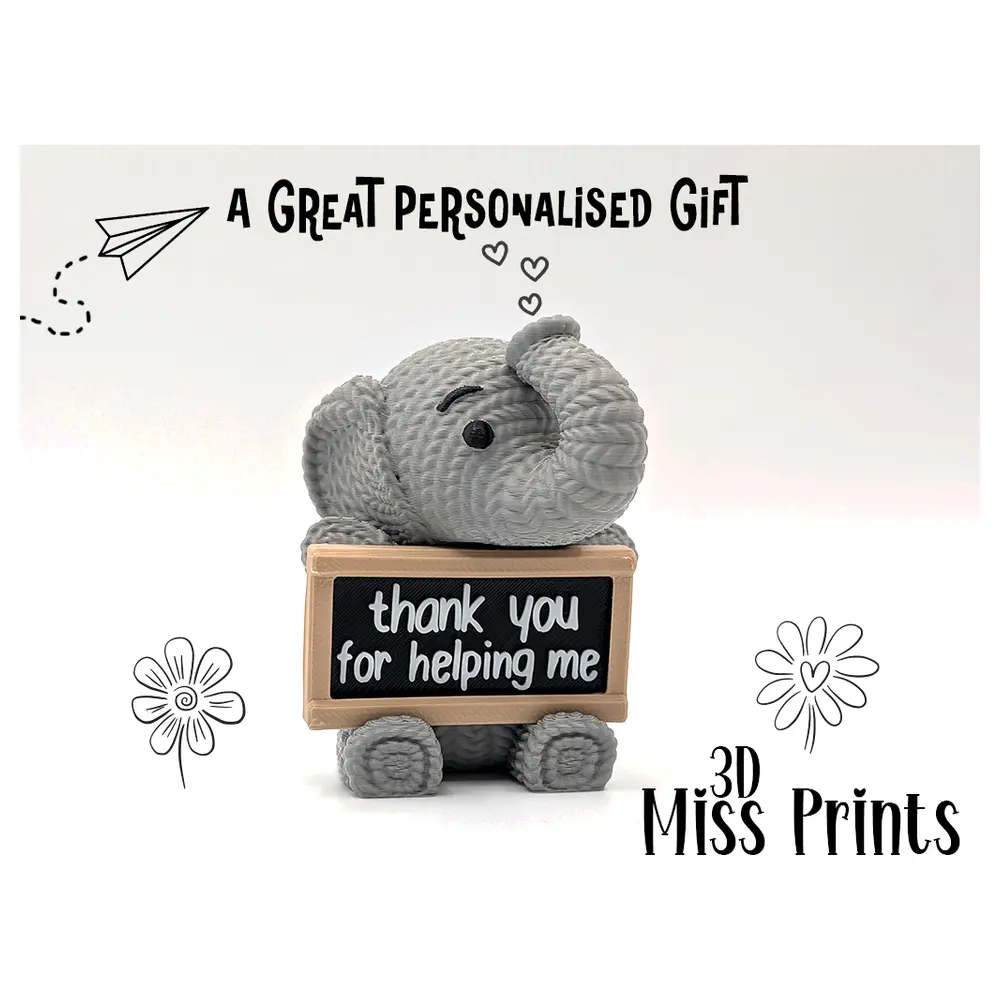 Knitted Elephant Gift Personalized Plush Toy Handmade Animal Soft Stuffed Gift Idea Baby Shower Present