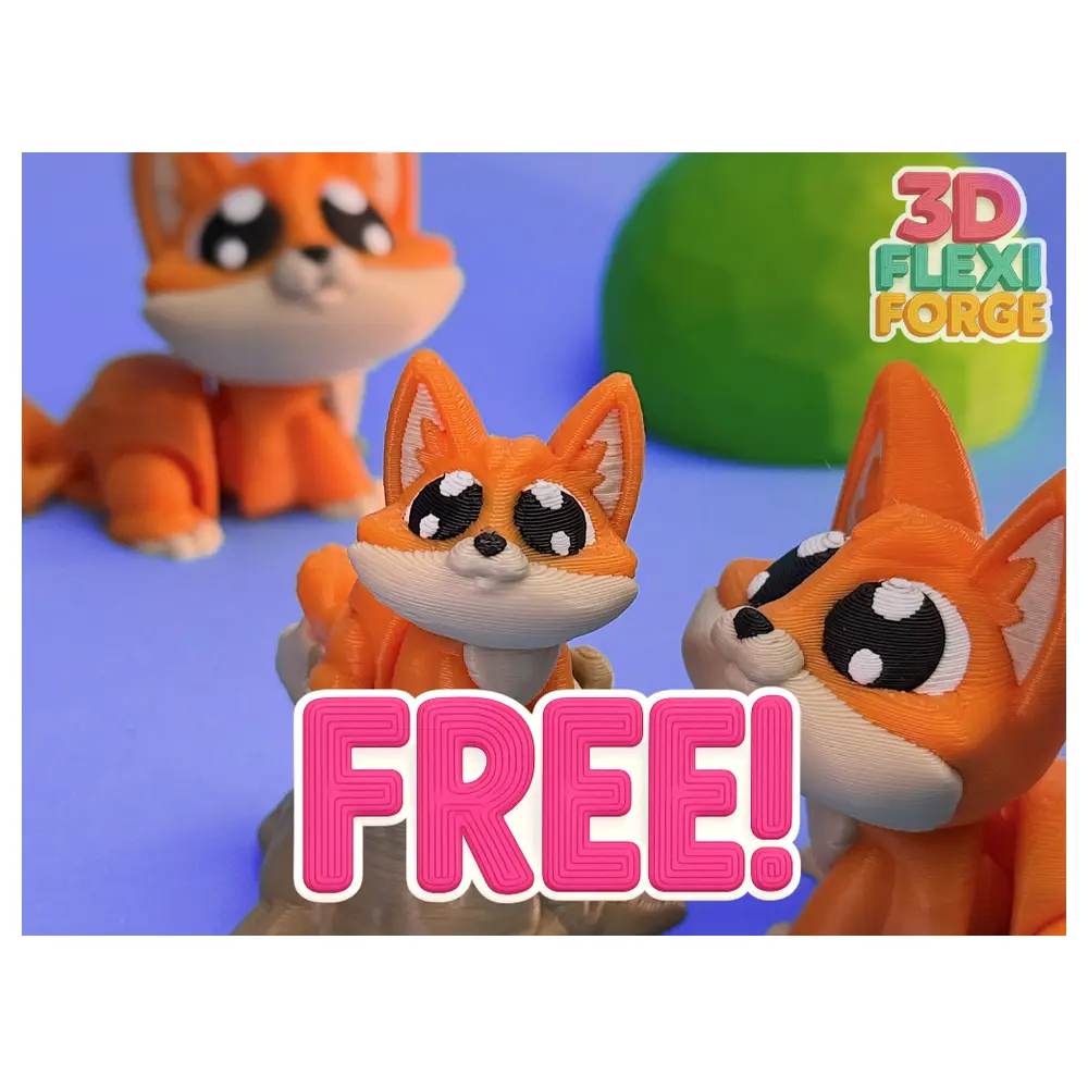 DIY Fox Keychain Print in Place Cute Cartoon Keychains Flexible Charms Flexible Charms Keychains