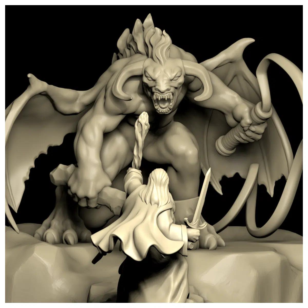 Lord of the Rings Diorama Gandalf vs Balrog Battle Scene Model Collectible Warhammer Figures Fantasy