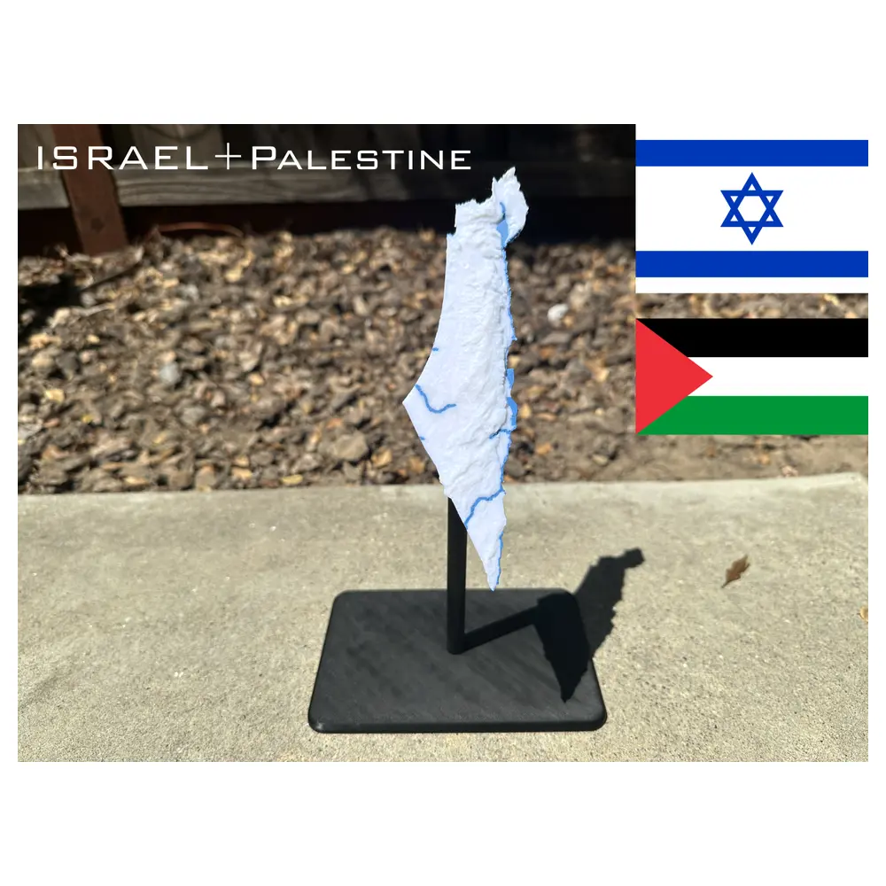 Israel Palestine Map Topography Terrain Detailed Map Area Research