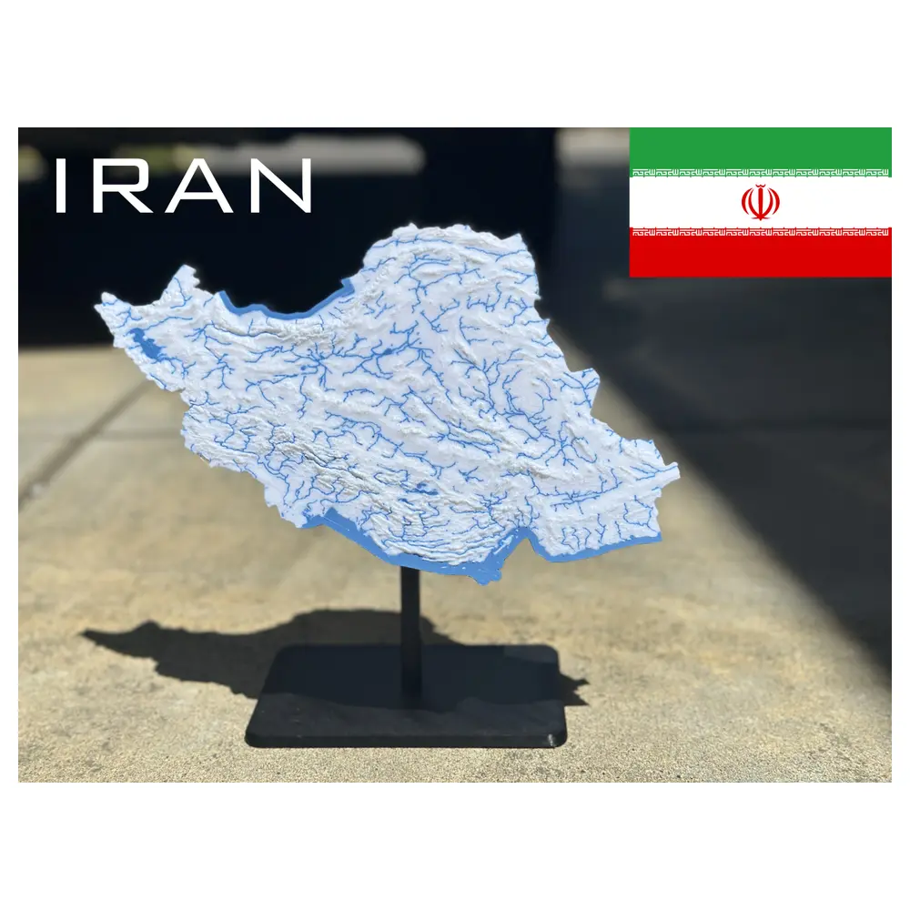 Iran Topographic Map Mountains Rivers Resources Map Exploration Travel Guide Outdoor Activities