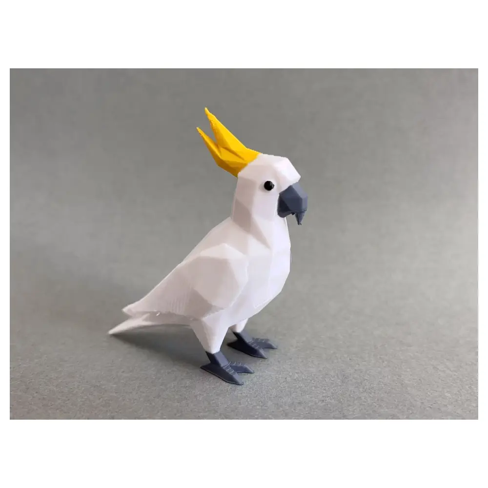 Low Poly Parrot Model White Painting Sculpting 3D Art Digital Design Poly Model
