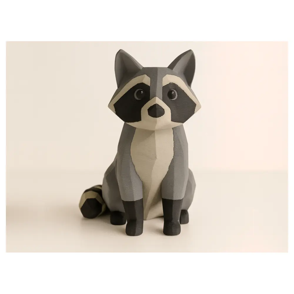 Low Poly Raccoon Toy Multi Functional Animal Plush Pet Parts Repair Accessories Replacement
