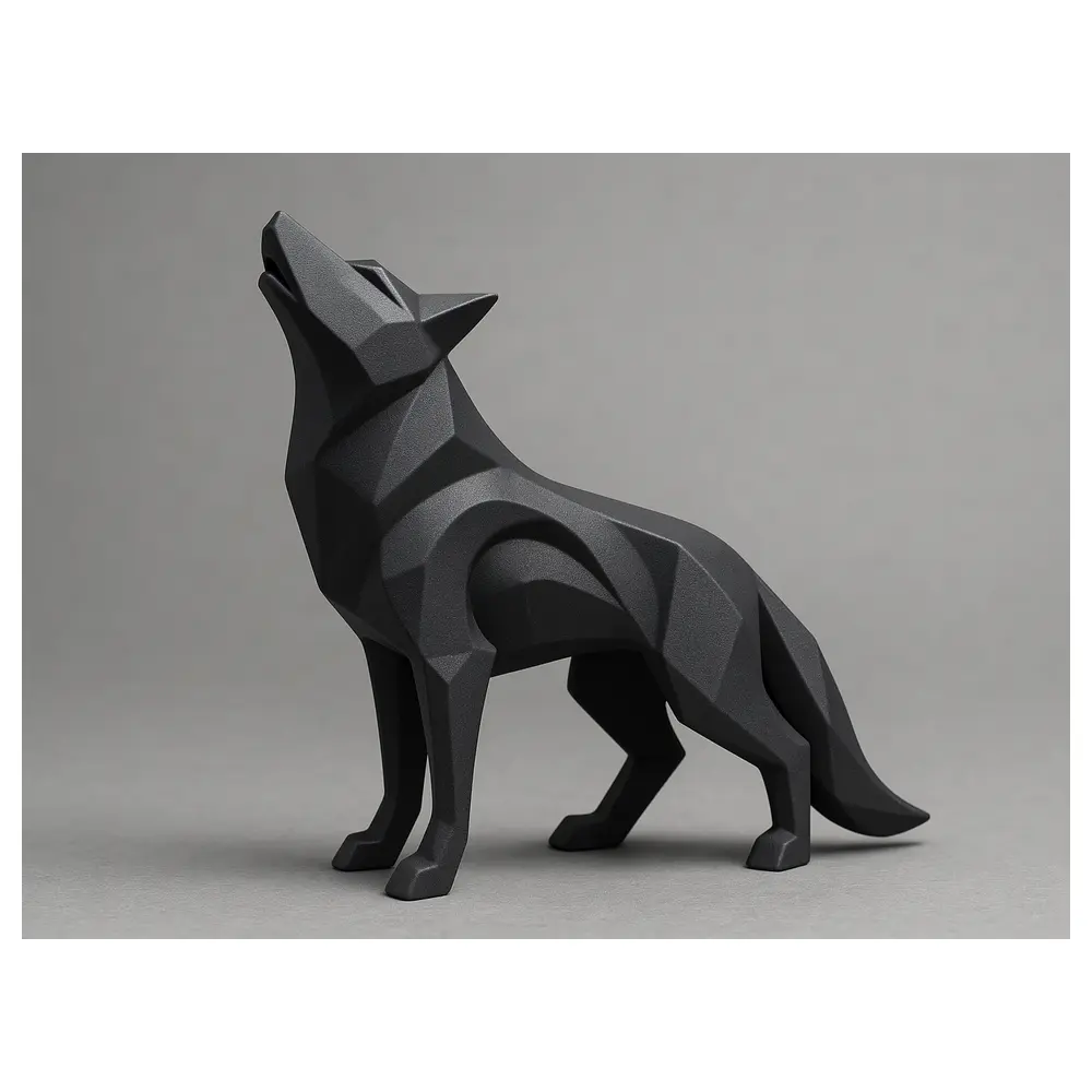 Abstract Wolf Sculpture Modern Art Statue Decorative Figure Art Collectible Piece