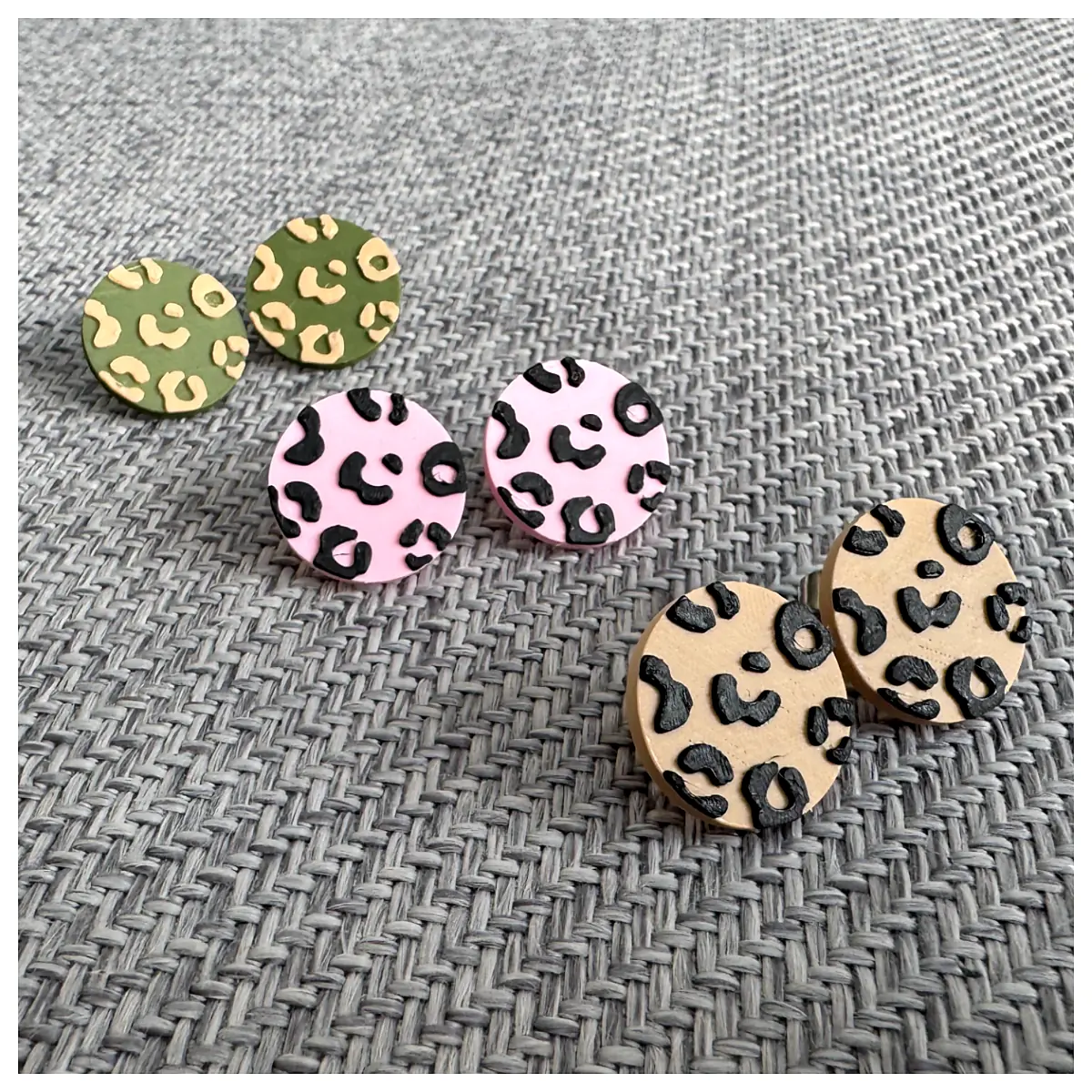 Leopard Print Stud Earrings Animal Print Earrings Small Studs Fashion Jewelry Her Accessories