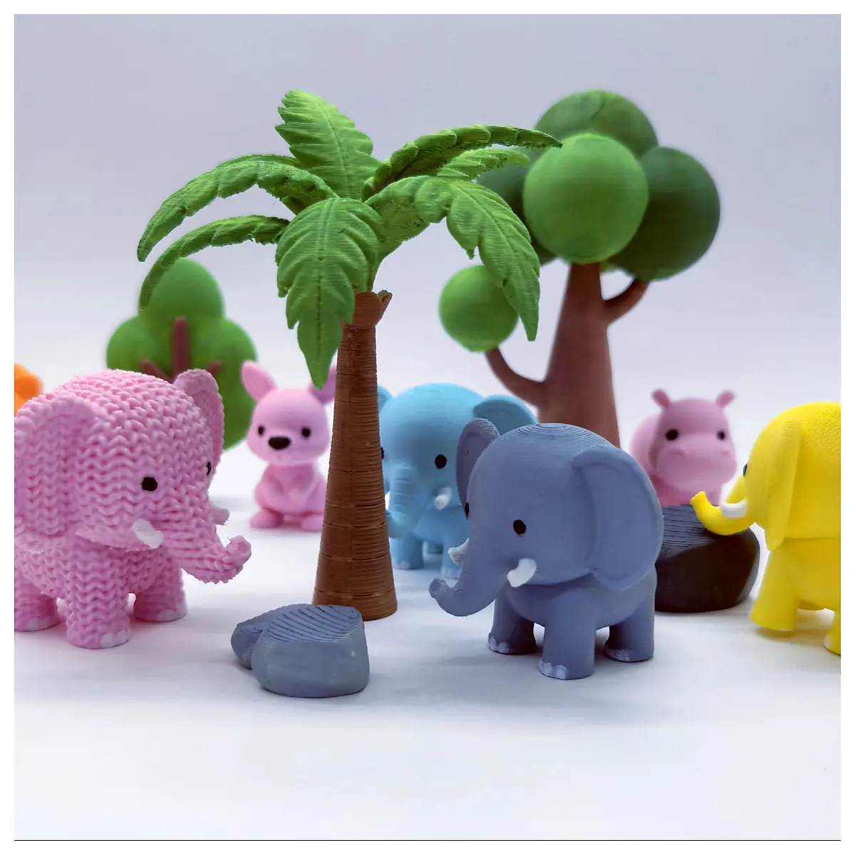 Knitted Elephant Toy Cute Plush Baby Gift Kids Toy Animal Figure Replacement Parts