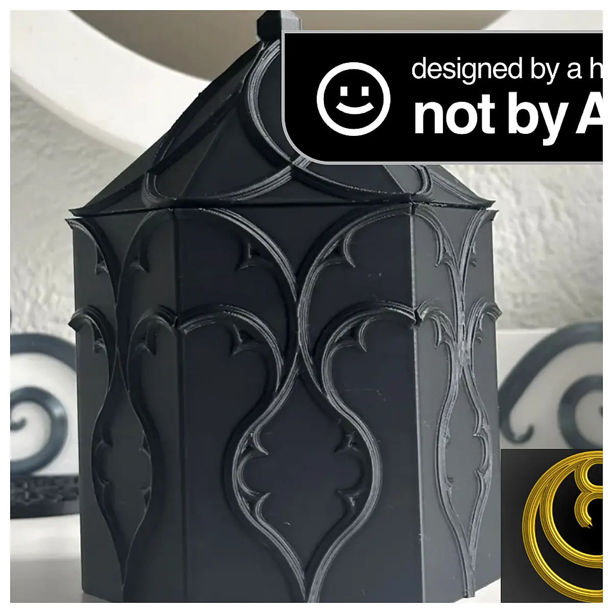 Gothic Jewelry Organizer Single Print Accessory Storage Black Elegant Display Case