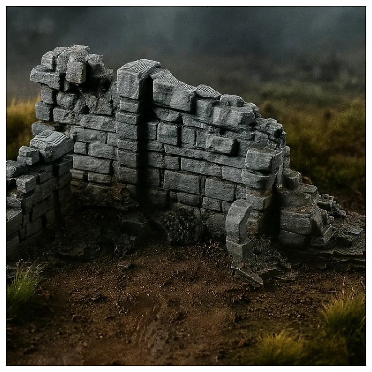Ruined Wall Terrain Scatter Archaeological Site Exploration Ancient Ruins Adventure Game Scenery